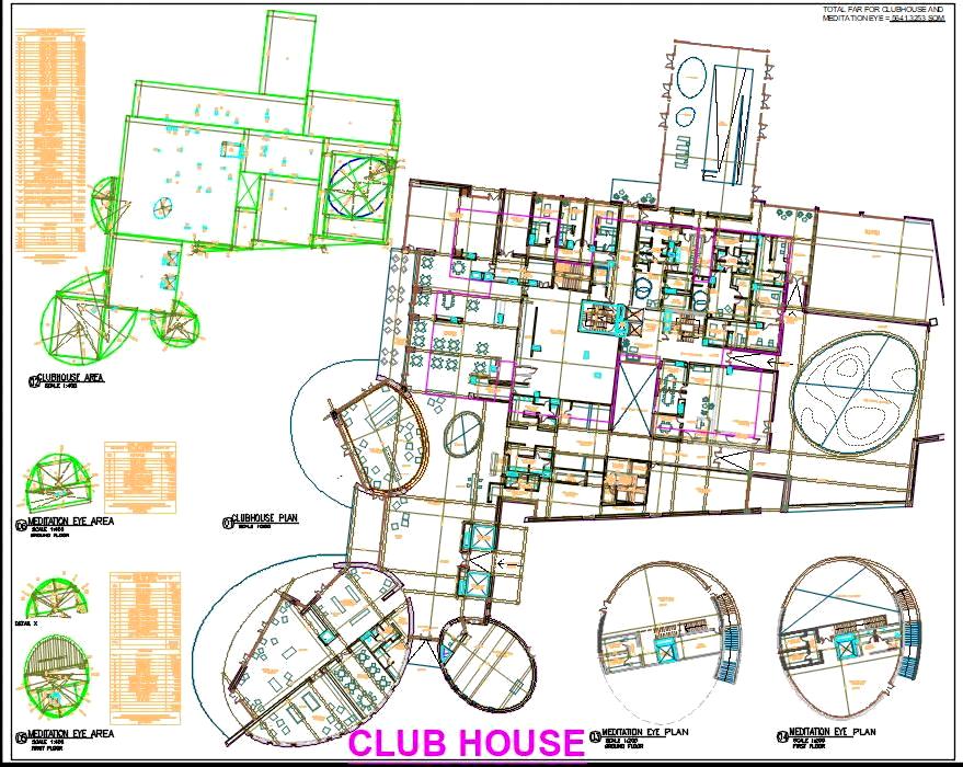 Modern Clubhouse Design with Pool & Spa - Autocad DWG